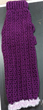 Load image into Gallery viewer, Daschund sized Purple Crochet Dog Sweater - Matching Hat optional
