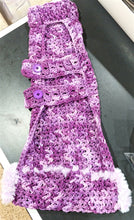 Load image into Gallery viewer, Daschund sized Purple Crochet Dog Sweater - Matching Hat optional
