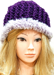 Daschund sized Purple Crochet Dog Sweater - Matching Hat optional