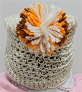 Crochet Infant Hat with Dog Patch