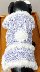Faux Fur Lined Crochet Dog Hoodie and matching hat (optional)
