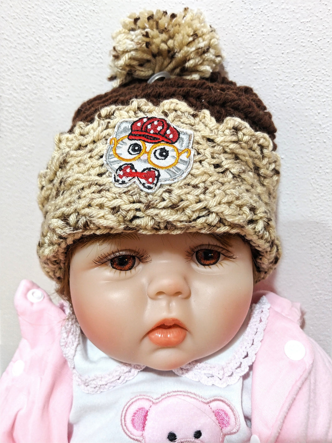 Crochet Baby Hat with Smart Kitty Patch
