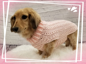 Crochet Dog Sweater - perfect for Valentine's Day