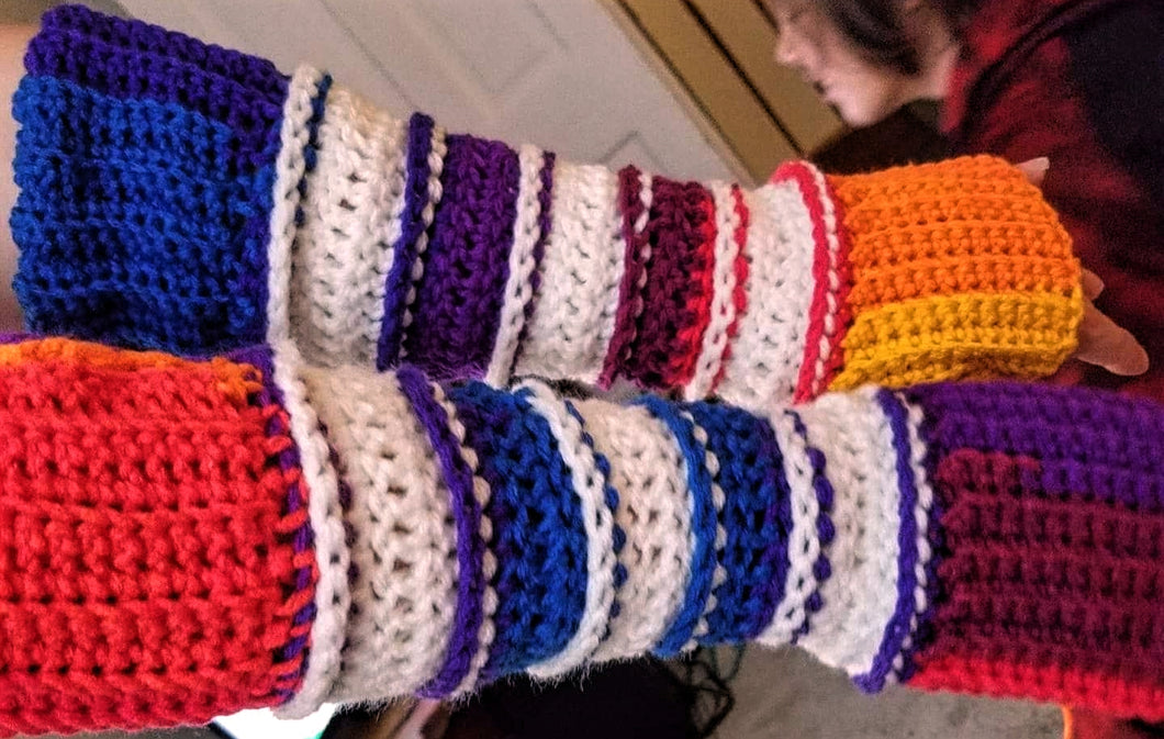 Colorful fingerless Arm Warmers