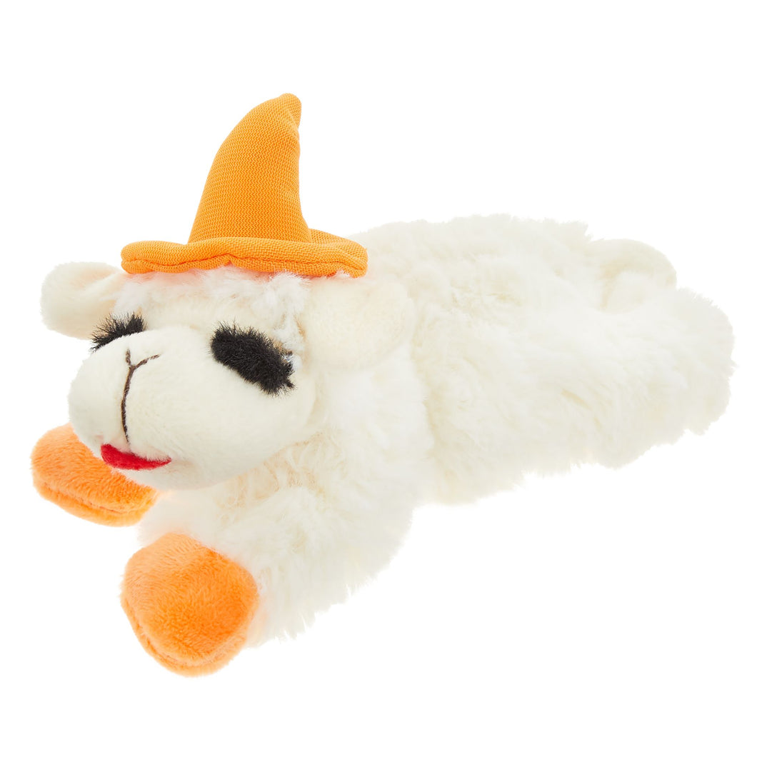 Lamb Chop Halloween Dog Toy w/Orange Witch Hat~ Multipet
