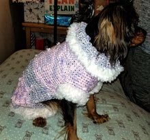 Load image into Gallery viewer, Faux Fur Lined Crochet Dog Pajamas Matching - Matching Hat optional
