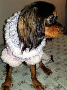 Faux Fur Lined Crochet Dog Pajamas Matching - Matching Hat optional
